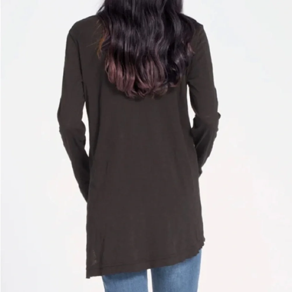 Wilt Asymmetrical Knit TunicTop Women’s Size M Scoop Neck Long Sleeves Black - Picture 3 of 10
